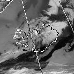 Satellitenbild (Infrarot, Ausschnitt) von NOAA 12 vom 08.06.2004, 06.41 UT