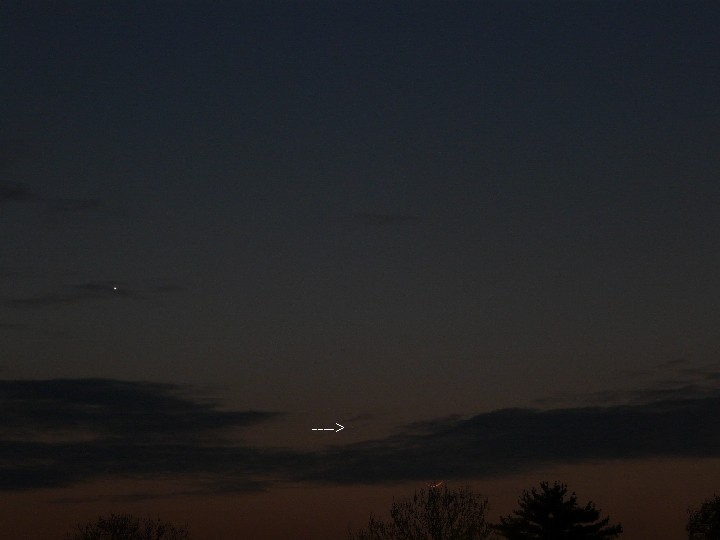Venus, Merkur und Mondsichel am 15.04.2010