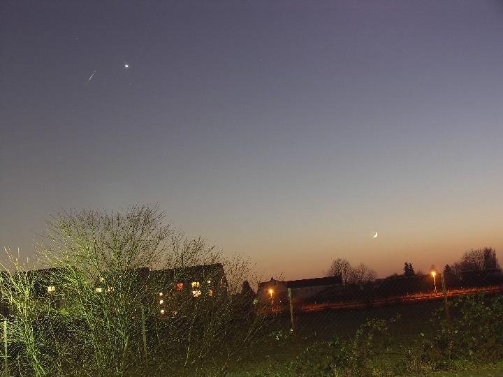 Iridium 37, Venus, Mond und Jupiter am 29.12.2008
